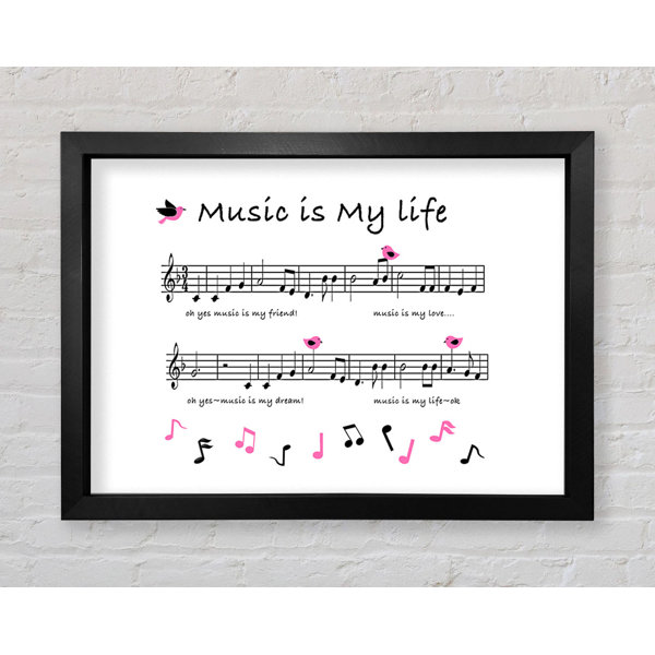 Musik Ist Mein Leben Sprüche Happy Larry Musik ist mein Leben Weiß gerahmter Druck | Wayfair.de